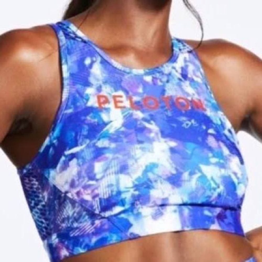 PELOTON NWT | PELOTON Blue Moves High Neck Sports Bra Size Small